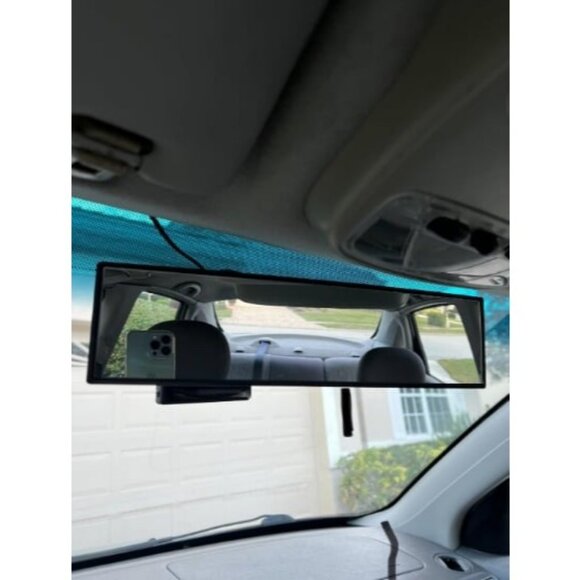 Rear View Mirror, Universal 11.81 Inch Panoramic Convex Rearview Mirror - Picture 2 of 2